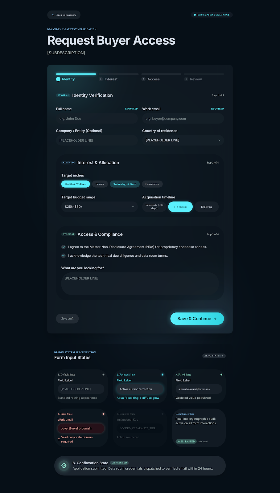Request Buyer Access screen